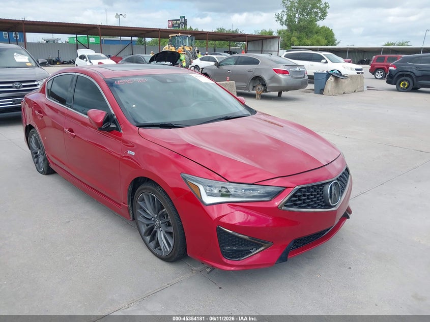 2019 Acura Ilx VIN 19UDE2F85KA004667 IAAI salvage auction — RIGHT REAR, Clear (Oklahoma), sold $9,250 on 2026-08-19 (photo 1)