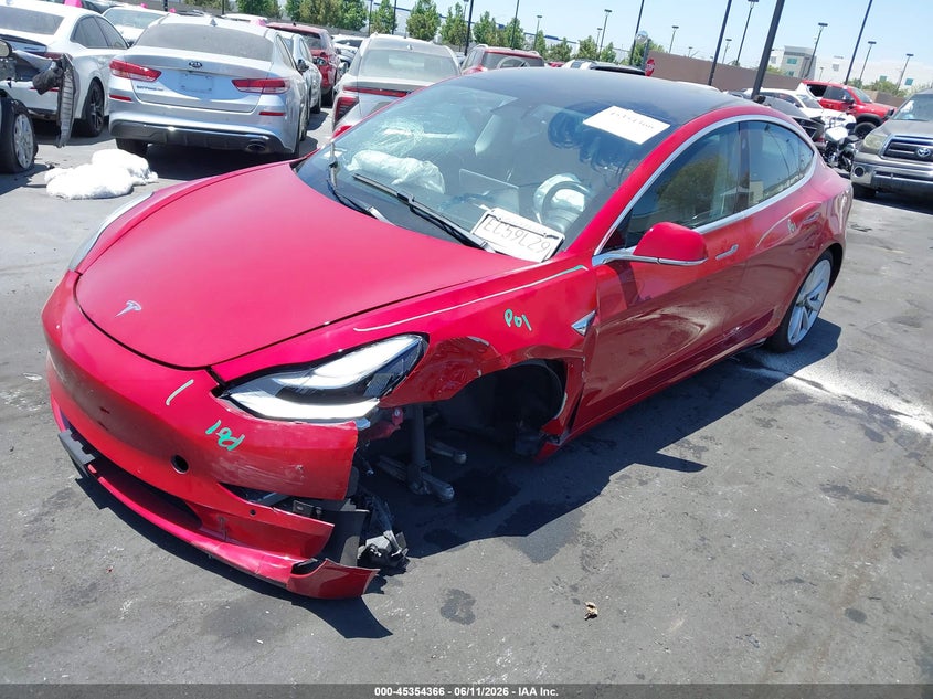 2019 Tesla Model 3 VIN 5YJ3E1EA9KF311422 IAAI salvage auction — LEFT FRONT, Salvage Title, sold $2,800 on 2026-07-17 (photo 2)