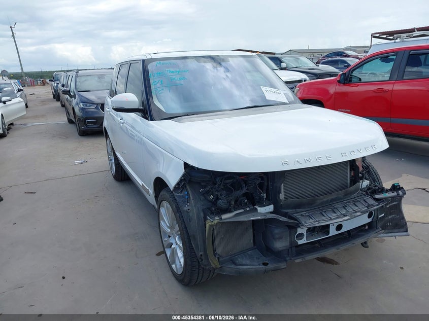 2016 Land rover RANGE ROVER VIN SALGS2EF1GA272474 IAAI salvage auction — LEFT FRONT, Original (Texas), sold $3,250 on 2026-07-28 (photo 1)