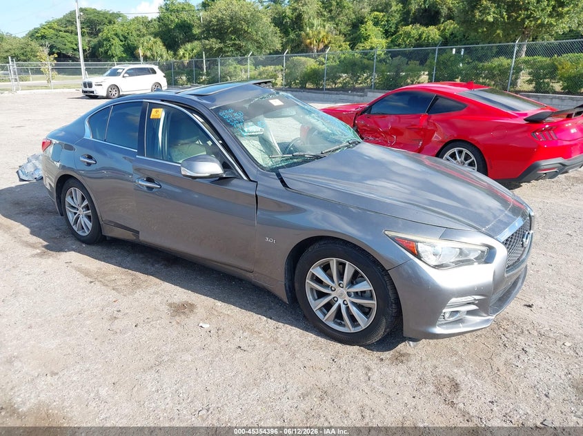 2017 Infiniti Q50 VIN JN1EV7APXHM733756 IAAI salvage auction — BIOHAZARD/CHEMICAL, Rebuildable (Florida), sold $450 on 2026-07-07 (photo 1)