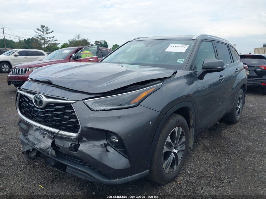 2021 Toyota Highlander VIN 5TDGZRBH0MS145909 IAAI salvage auction — FRONT END, Salvage Title, sold $14,300 on 2026-07-26 (photo 6)