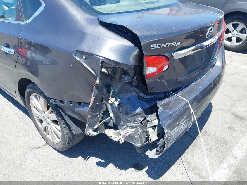 2013 Nissan Sentra VIN 3N1AB7AP6DL624707 IAAI salvage auction — REAR END, Salvage (California), sold $950 on 2026-07-09 (photo 6)