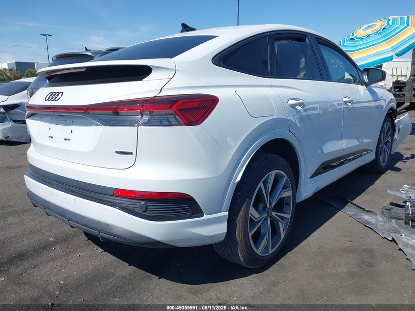 2025 Audi Q4 sportback e-tron VIN WA12UBFZ3SP044030 IAAI salvage auction — FRONT END, Salvage Title, sold $8,050 on 2026-07-31 (photo 4)
