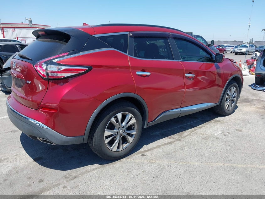2015 Nissan Murano VIN 5N1AZ2MG1FN261707 IAAI salvage auction — FRONT END, Salvage (California), sold $1,550 on 2026-07-09 (photo 4)