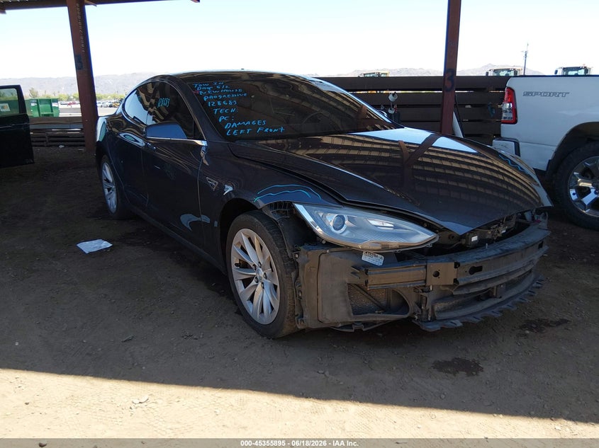2016 Tesla Model s VIN 5YJSA1E2XGF128683 IAAI salvage auction — LEFT FRONT, Salvage Title, sold $3,100 on 2026-07-23 (photo 1)
