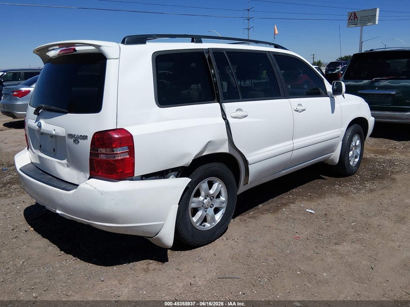 2002 Toyota Highlander VIN JTEGF21A020032168 IAAI salvage auction — RIGHT SIDE, Salvage (New Mexico), sold $500 on 2026-07-06 (photo 4)