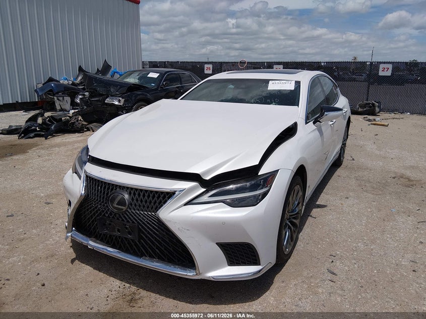 2021 Lexus Ls VIN JTHD51FF0M5014010 IAAI salvage auction — FRONT & REAR, Original (Texas), sold $23,100 on 2026-08-17 (photo 2)