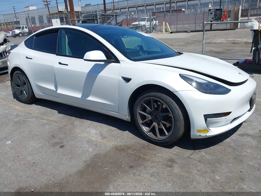 2022 Tesla Model 3 VIN 5YJ3E1EB5NF168420 IAAI salvage auction — FRONT END, Salvage (California), sold $4,300 on 2026-08-02 (photo 1)