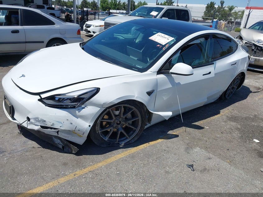2022 Tesla Model 3 VIN 5YJ3E1EB5NF168420 IAAI salvage auction — FRONT END, Salvage (California), sold $4,300 on 2026-08-02 (photo 2)