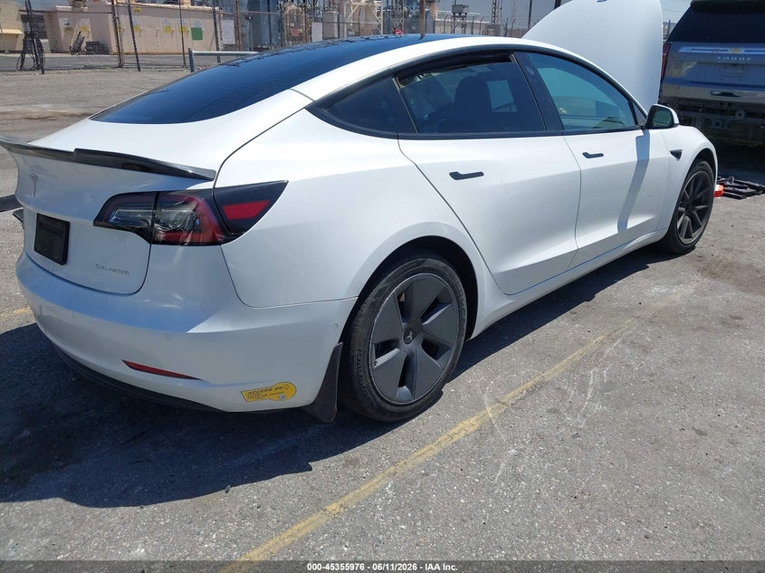 2022 Tesla Model 3 VIN 5YJ3E1EB5NF168420 IAAI salvage auction — FRONT END, Salvage (California), sold $4,300 on 2026-08-02 (photo 4)