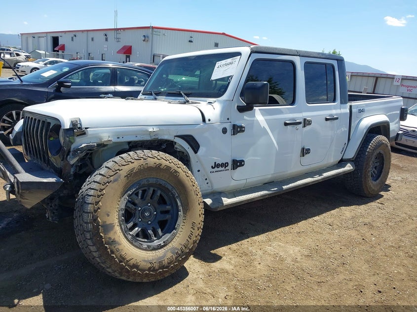 2022 Jeep Gladiator VIN 1C6HJTAGXNL172188 IAAI salvage auction — FRONT & REAR, Bill Of Sale (Washington), sold $11,600 on 2026-07-28 (photo 2)
