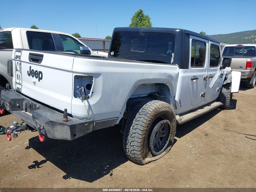 2022 Jeep Gladiator VIN 1C6HJTAGXNL172188 IAAI salvage auction — FRONT & REAR, Bill Of Sale (Washington), sold $11,600 on 2026-07-28 (photo 4)