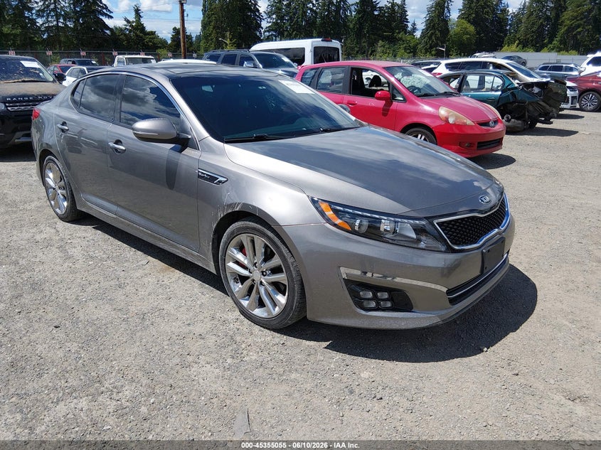 2015 Kia Optima VIN 5XXGR4A67FG452713 IAAI salvage auction — NORMAL WEAR, Clear (Washington), sold $725 on 2026-07-15 (photo 1)