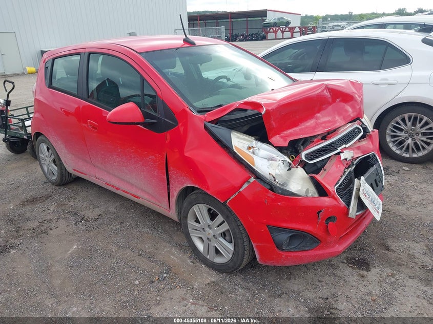2013 Chevrolet Spark VIN KL8CB6S91DC597145 IAAI salvage auction — FRONT END, Junk (Oklahoma), sold $350 on 2026-07-14 (photo 1)