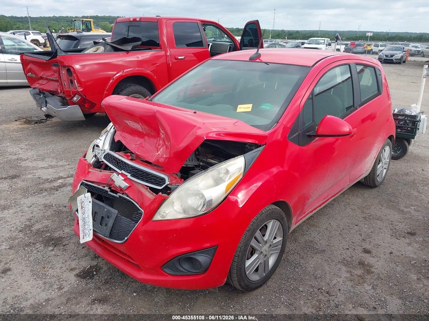 2013 Chevrolet Spark VIN KL8CB6S91DC597145 IAAI salvage auction — FRONT END, Junk (Oklahoma), sold $350 on 2026-07-14 (photo 2)