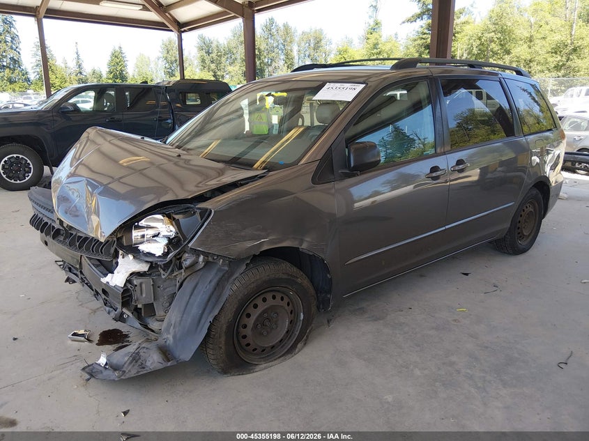 2005 Toyota Sienna VIN 5TDZA23C95S275814 IAAI salvage auction — FRONT END, Bill Of Sale (Washington), sold $325 on 2026-07-22 (photo 2)