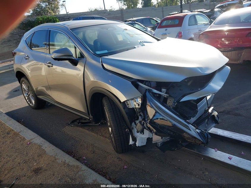 2026 Lexus Nx VIN JTJHKCEZ2T2080882 IAAI salvage auction — FRONT END, Salvage Title, sold $3,550 on 2026-07-24 (photo 1)