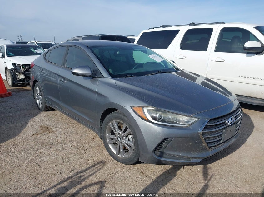 2018 Hyundai Elantra VIN KMHD84LF7JU475894 IAAI salvage auction — WATER/FLOOD, Salvage (Texas), sold $800 on 2026-07-28 (photo 1)