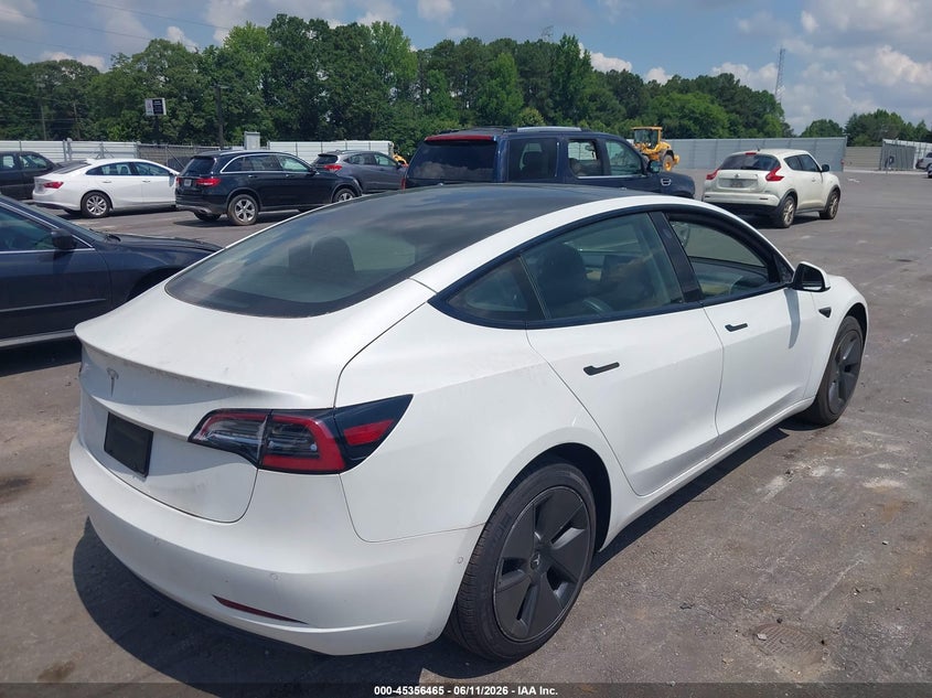 2021 Tesla Model 3 VIN 5YJ3E1EA1MF854217 IAAI salvage auction — REPOSSESSION, Salvage Title, sold $13,600 on 2026-07-15 (photo 4)