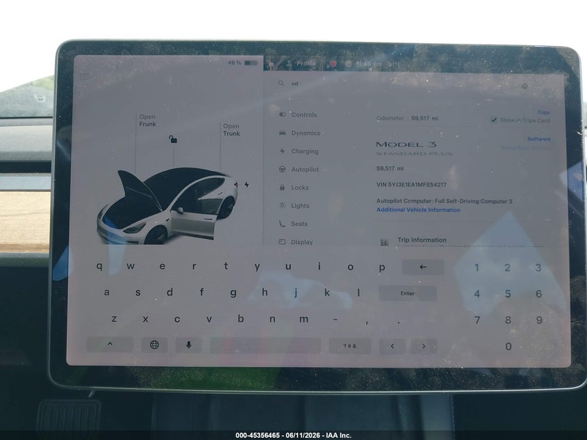 2021 Tesla Model 3 VIN 5YJ3E1EA1MF854217 IAAI salvage auction — REPOSSESSION, Salvage Title, sold $13,600 on 2026-07-15 (photo 7)