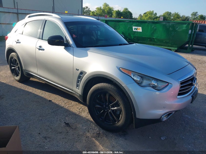 2015 Infiniti Qx70 VIN JN8CS1MW6FM482684 IAAI salvage auction — LEFT SIDE, Original (Texas), sold $950 on 2026-07-08 (photo 1)