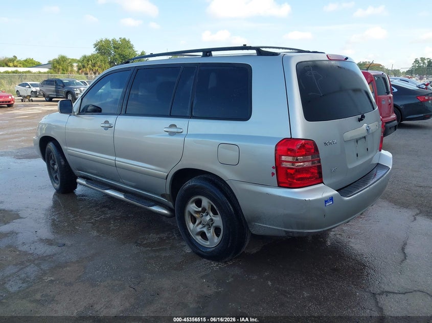2002 Toyota Highlander VIN JTEGF21A320040216 IAAI salvage auction — FRONT & REAR, Clear (Florida), sold $950 on 2026-07-22 (photo 3)