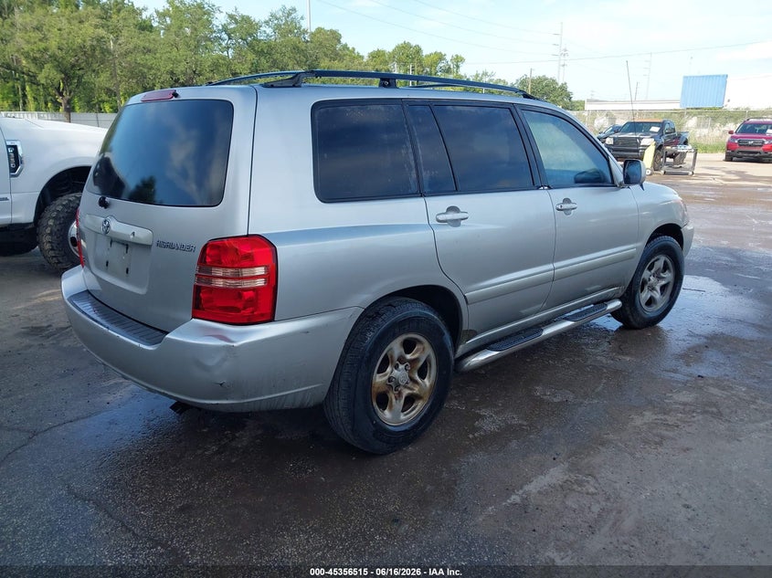 2002 Toyota Highlander VIN JTEGF21A320040216 IAAI salvage auction — FRONT & REAR, Clear (Florida), sold $950 on 2026-07-22 (photo 4)