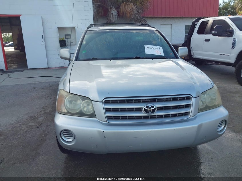 2002 Toyota Highlander VIN JTEGF21A320040216 IAAI salvage auction — FRONT & REAR, Clear (Florida), sold $950 on 2026-07-22 (photo 6)