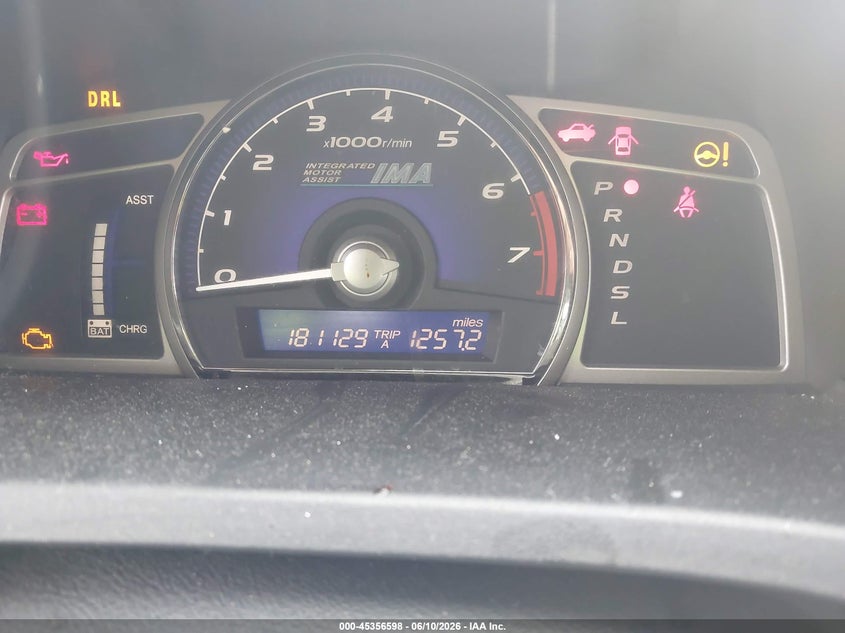 2010 Honda Civic hybrid VIN JHMFA3F23AS005599 IAAI salvage auction — NORMAL WEAR, Repossession Paperwork (Georgia), sold $375 on 2026-07-29 (photo 7)