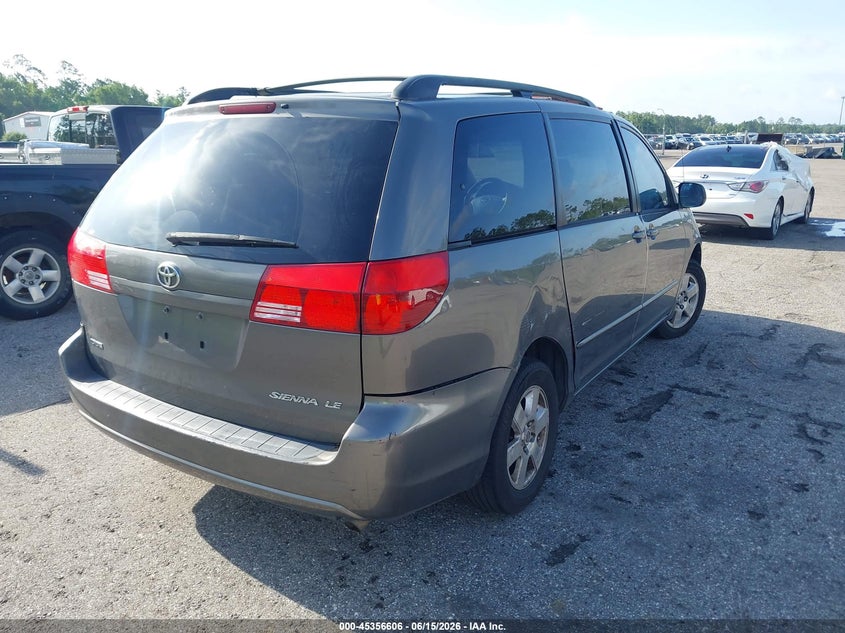 2004 Toyota Sienna VIN 5TDZA23CX4S022631 IAAI salvage auction — REAR END, Clear (Florida), sold $900 on 2026-07-07 (photo 4)