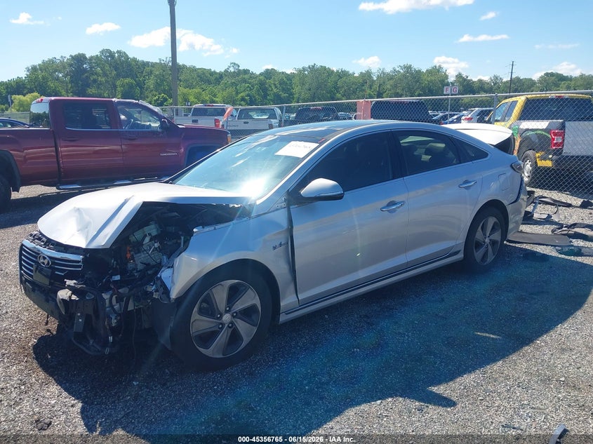 2016 Hyundai Sonata VIN KMHE34L17GA033554 IAAI salvage auction — FRONT & REAR, Salvage - Greater Than 75% (Maryland), sold $400 on 2026-07-20 (photo 2)