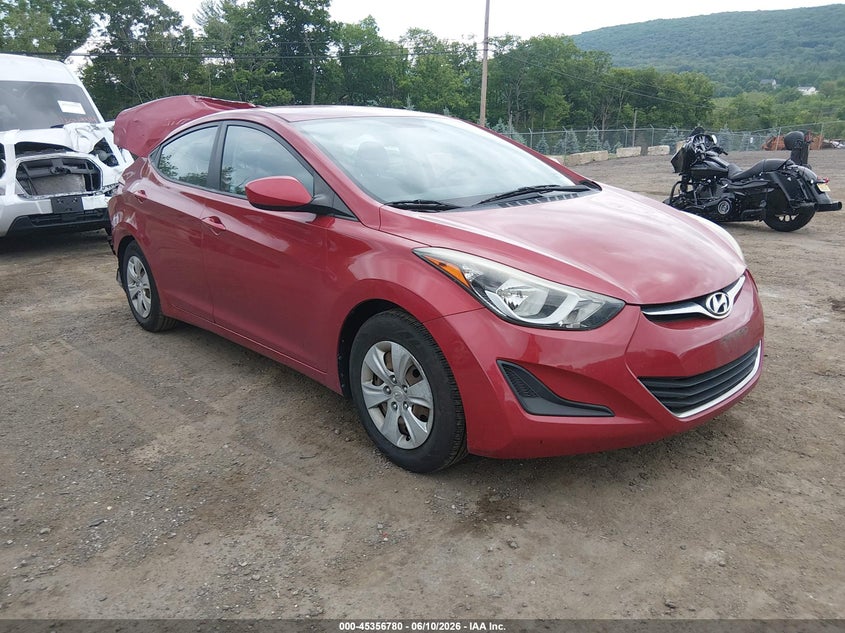 2016 Hyundai Elantra VIN KMHDH4AE1GU643449 IAAI salvage auction — REAR END, Salvage Title, sold $750 on 2026-07-23 (photo 1)