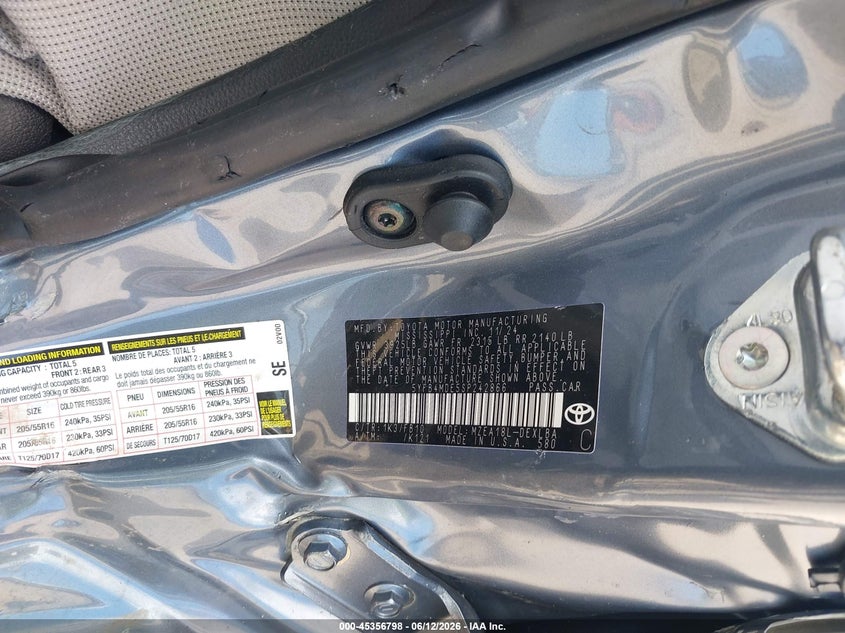 2025 Toyota Corolla VIN 5YFB4MDE5SP242866 IAAI salvage auction — LEFT SIDE, Certificate Of Destruction (Florida), sold $2,050 on 2026-07-14 (photo 9)
