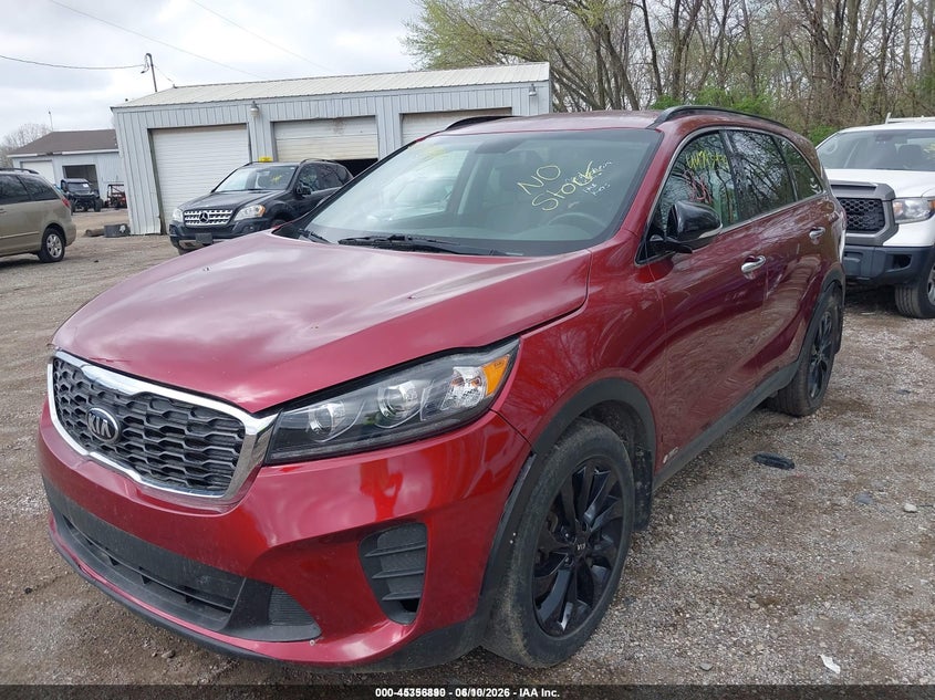 2019 Kia Sorento VIN 5XYPGDA56KG592867 IAAI salvage auction — FRONT & REAR, Clear (Indiana), sold $1,850 on 2026-07-08 (photo 6)