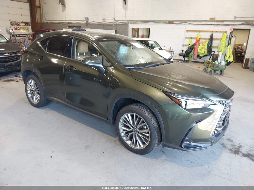 2026 Lexus Nx VIN JTJHKCEZ6T2072512 IAAI salvage auction — LEFT FRONT, Wait Title, sold $44,375 on 2026-08-17 (photo 1)