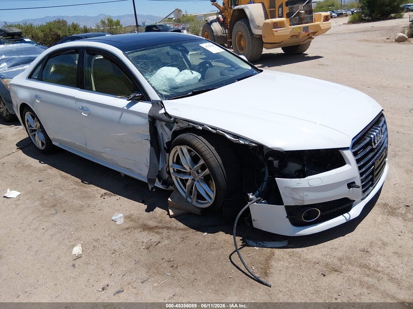 2016 Audi A8 VIN WAU43AFD7GN015792 IAAI salvage auction — RIGHT FRONT, Salvage Title, sold $2,300 on 2026-07-23 (photo 1)