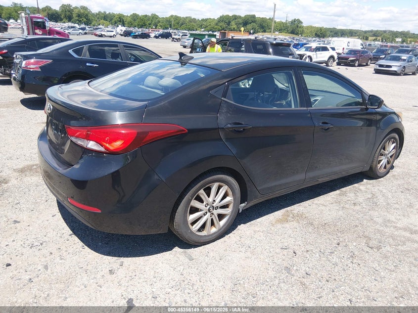 2015 Hyundai Elantra VIN KMHDH4AE9FU355449 IAAI salvage auction — NORMAL WEAR, Clear (Maryland), sold $825 on 2026-07-17 (photo 4)