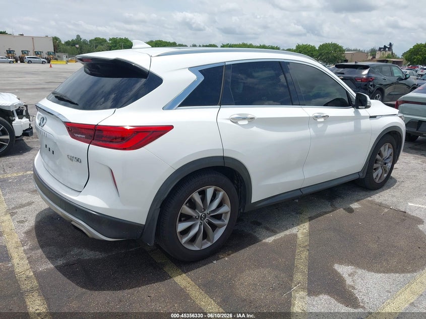 2020 Infiniti Qx50 VIN 3PCAJ5M19LF111766 IAAI salvage auction — FRONT END, Wait Title, sold $3,600 on 2026-09-11 (photo 4)
