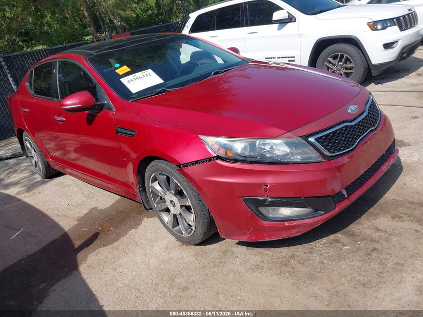 2012 Kia Optima VIN 5XXGR4A62CG075770 IAAI salvage auction — FRESH WATER, Salvage (Kansas), sold $625 on 2026-07-15 (photo 1)