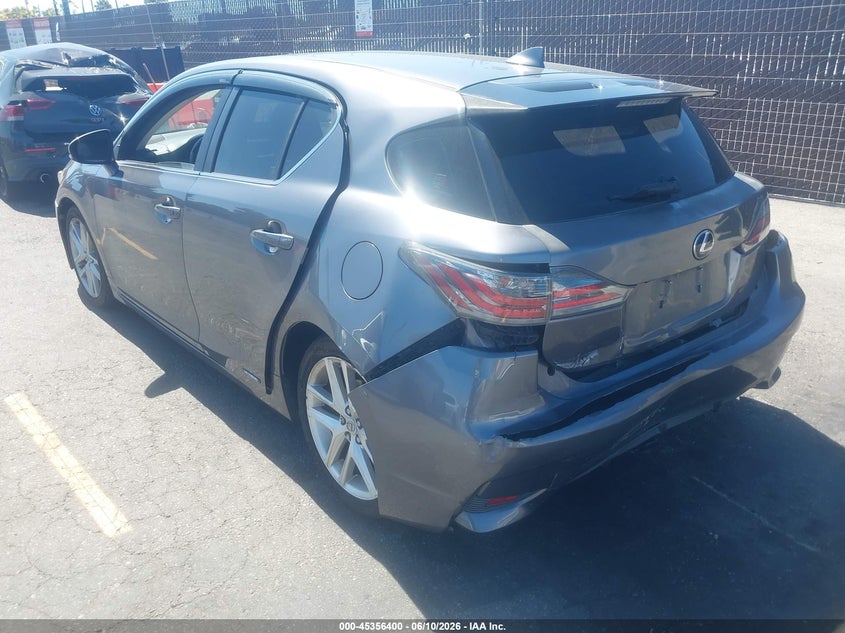 2014 Lexus Ct VIN JTHKD5BHXE2192616 IAAI salvage auction — REAR END, Salvage (California), sold $2,850 on 2026-07-06 (photo 3)
