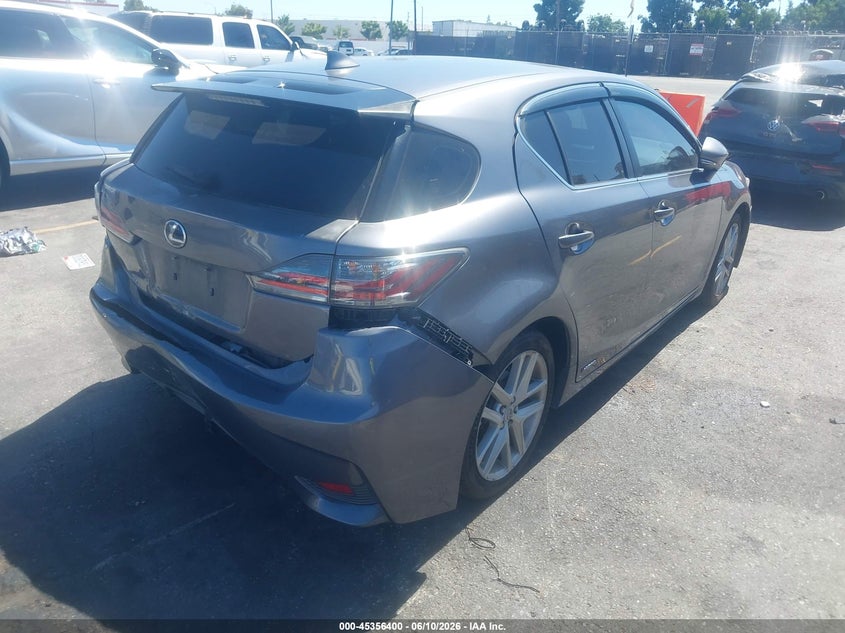 2014 Lexus Ct VIN JTHKD5BHXE2192616 IAAI salvage auction — REAR END, Salvage (California), sold $2,850 on 2026-07-06 (photo 4)