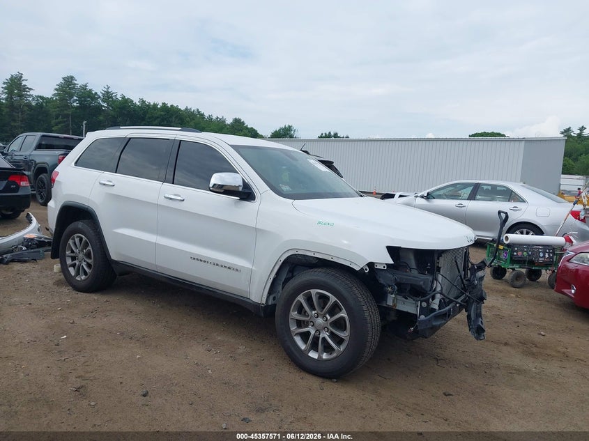 2015 Jeep Grand cherokee VIN 1C4RJFBG8FC905479 IAAI salvage auction — FRONT END, Salvage (Massachusetts), sold $1,600 on 2026-08-16 (photo 1)