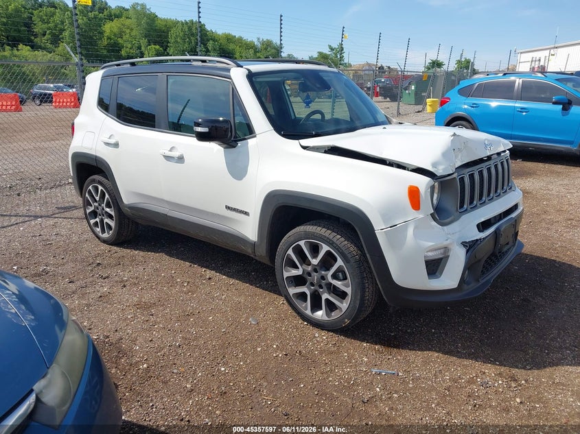 2022 Jeep Renegade VIN ZACNJDD11NPN52599 IAAI salvage auction — FRONT END, Salvage (Illinois), sold $3,700 on 2026-07-22 (photo 1)