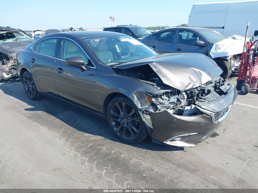 2016 Mazda 6 VIN JM1GJ1W58G1406987 IAAI salvage auction — FRONT END, Salvage (North Carolina), sold $650 on 2026-07-15 (photo 1)