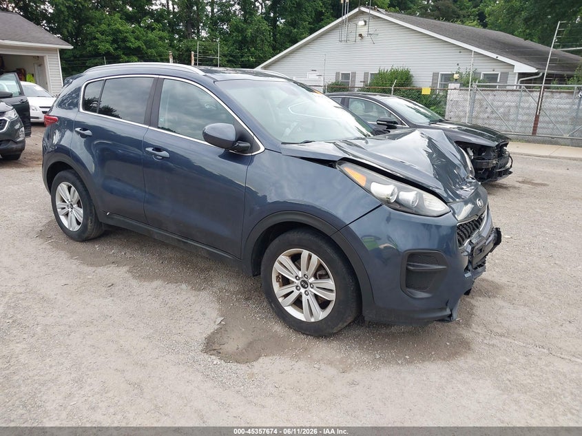 2017 Kia Sportage VIN KNDPM3AC3H7282912 IAAI salvage auction — FRONT END, Wait Title, sold $1,950 on 2026-08-01 (photo 1)