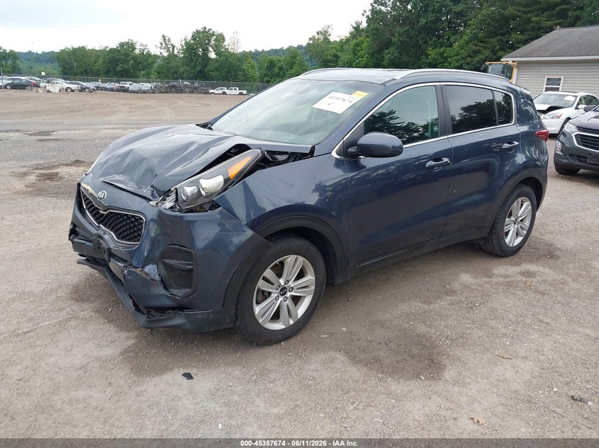 2017 Kia Sportage VIN KNDPM3AC3H7282912 IAAI salvage auction — FRONT END, Wait Title, sold $1,950 on 2026-08-01 (photo 2)