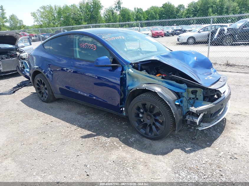 2023 Tesla Model y VIN 7SAYGDEE5PF692281 IAAI salvage auction — FRONT END, Mv-907A (New York), sold $9,250 on 2026-07-30 (photo 1)