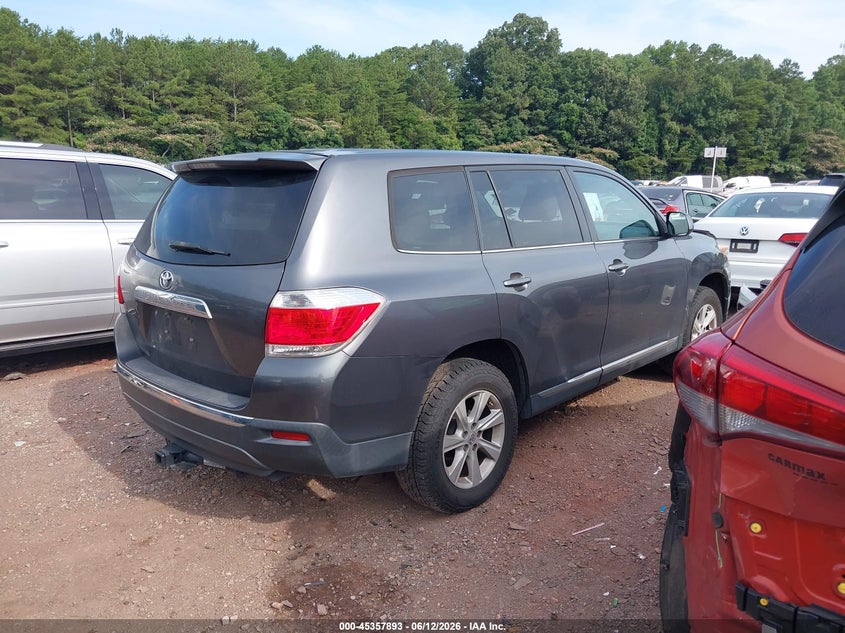 2013 Toyota Highlander VIN 5TDZA3EH6DS046195 IAAI salvage auction — FRONT END, Salvage (Alabama), sold $2,325 on 2026-07-15 (photo 4)