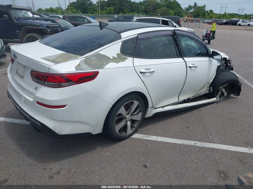 2019 Kia Optima VIN 5XXGT4L38KG287091 IAAI salvage auction — FRONT END, Salvage (Tennessee), sold $600 on 2026-07-14 (photo 4)