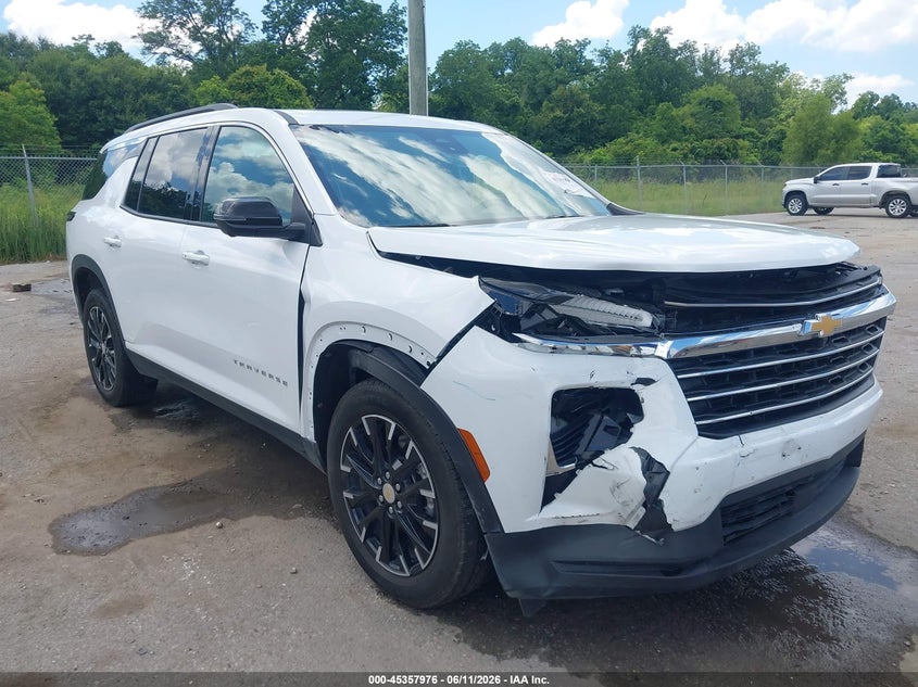 2025 Chevrolet Traverse VIN 1GNERGRS0SJ289152 IAAI salvage auction — FRONT END, Salvage Title, sold $13,600 on 2026-07-28 (photo 1)